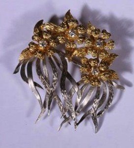diamond flower brooch