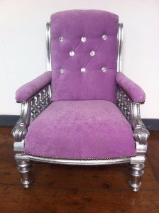 rococo style velour armchair