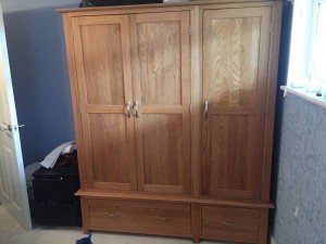 solid oak triple wardrobe