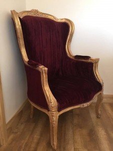 velvet lounge chair