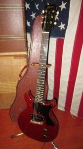 cherry red electric guitar