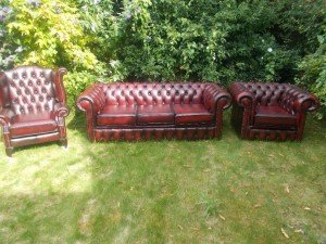 leather chesterfield suite
