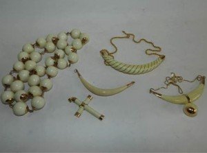 collection of ivory jewellery