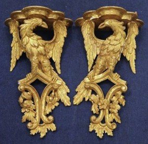 gilt wood wall brackets