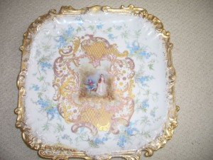 Limoges square porcelain charger