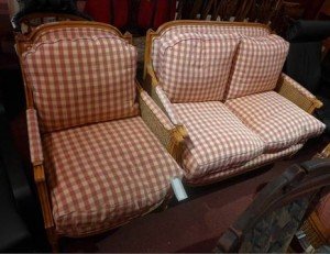 A Bergere two piece suite