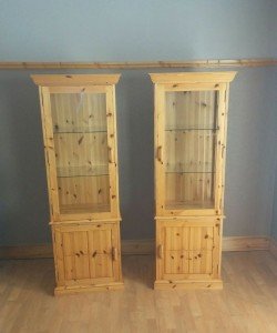 pine display cabinets