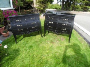 painted black drawers