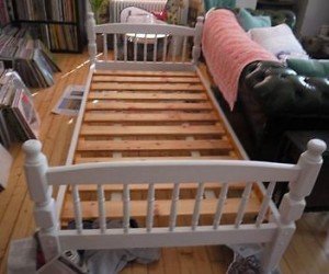 white bed frame