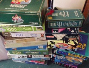 collection of vintage board games