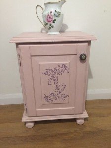 pink bedside cabinet