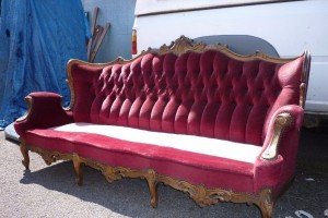 velvet upholstered sofa