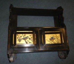 ebonised hanging shelf