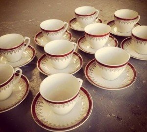 ten vintage teacups