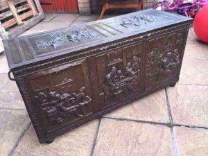 Victorian brass lined coffer