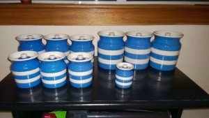 vintage Cornish ware jars