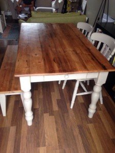 white painted dining table
