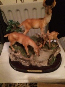 figurine of a stag family