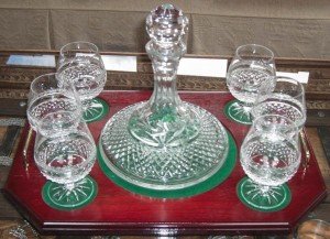 decanter and tray