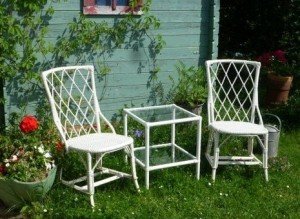 French Rattan and cane table