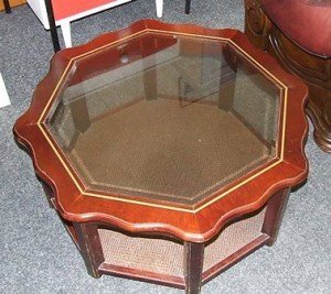 octagonal mahogany coffee table