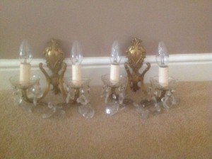 French gilt wall sconces