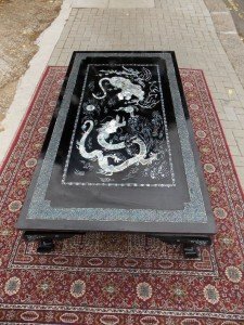 mother of pearl inlaid coffee table