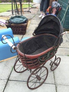 red and black pram