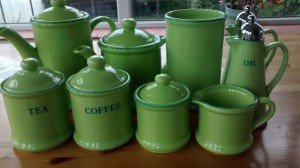 green kitchen accessories