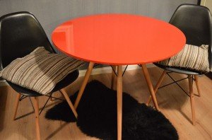 orange bistro dining table