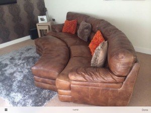 leather upholstered sofa