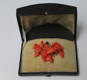 decorative coral brooch