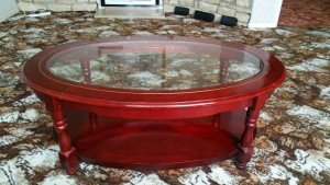 red coffee table