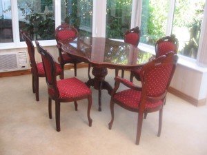 carved mahogany dining table