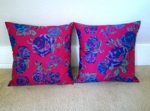 pink square cushions