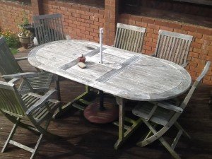 wooden garden table