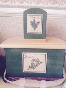 wooden bread bin