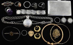 collection of silver jewellery