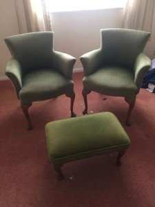 upholstered armchairs