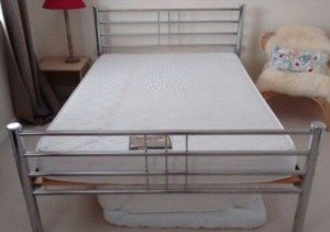 double chrome metal bed