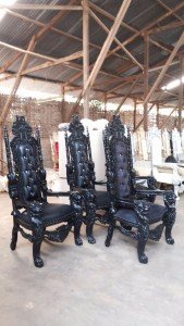 black gothic throne chairs