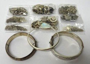 Mostly silver jewellery