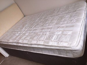 brown double bed