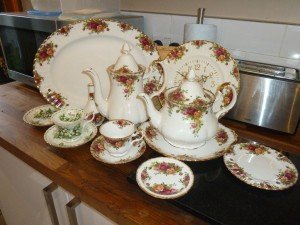 country rose tea set