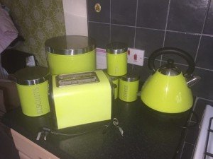 green kitchen accessories
