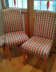 three dining chairs