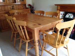 solid oak dining table