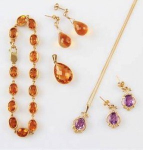 yellow metal citrine jewellery