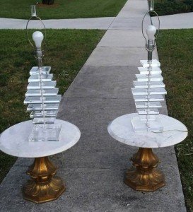 gilt wood side tables