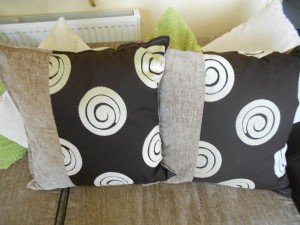 six sofa cushions